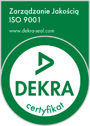 Logo DEKRA Certification – akredytowany znak certyfikacji ISO 9001
