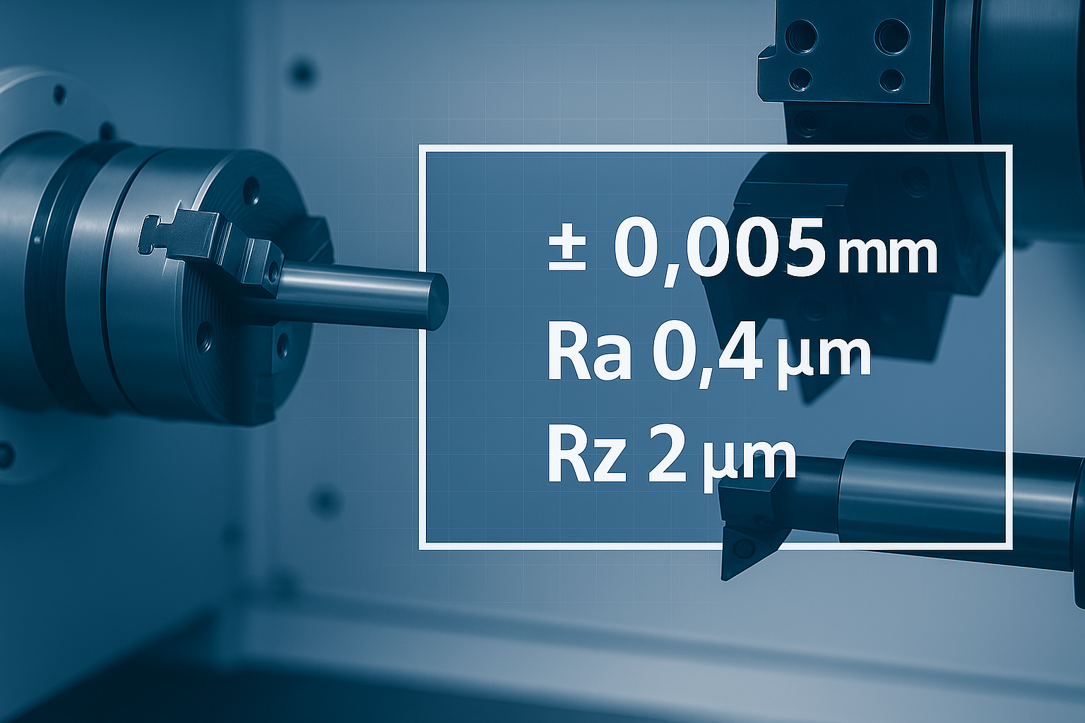 Precyzyjne toczenie i frezowanie CNC – tolerancje CNC ±0,005 mm, Ra 0,4 µm, Rz 2 µm (FAQ obróbka CNC APJ Sikora)